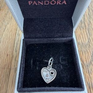 RETIRED Pandora Sterling Silver “You & Me” Together Forever Heart charm #791430